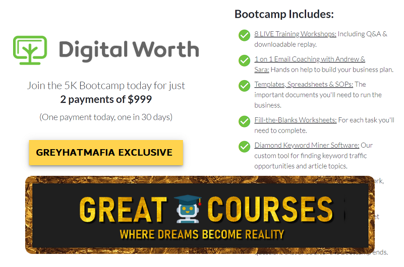 Digital Worth 5K Bootcamp By Andrew Hansen & Sara Young - Free Download