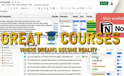 E-commerce Checklist + Notion File By Jaka Šmid - Free Download