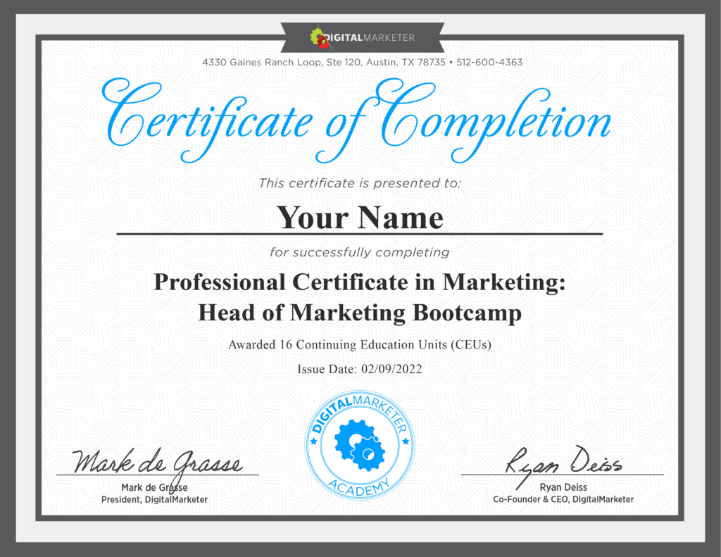 Head Of Marketing Bootcamp 3.0 By Digital Marketer - Ryan Deiss - Free Download Course
