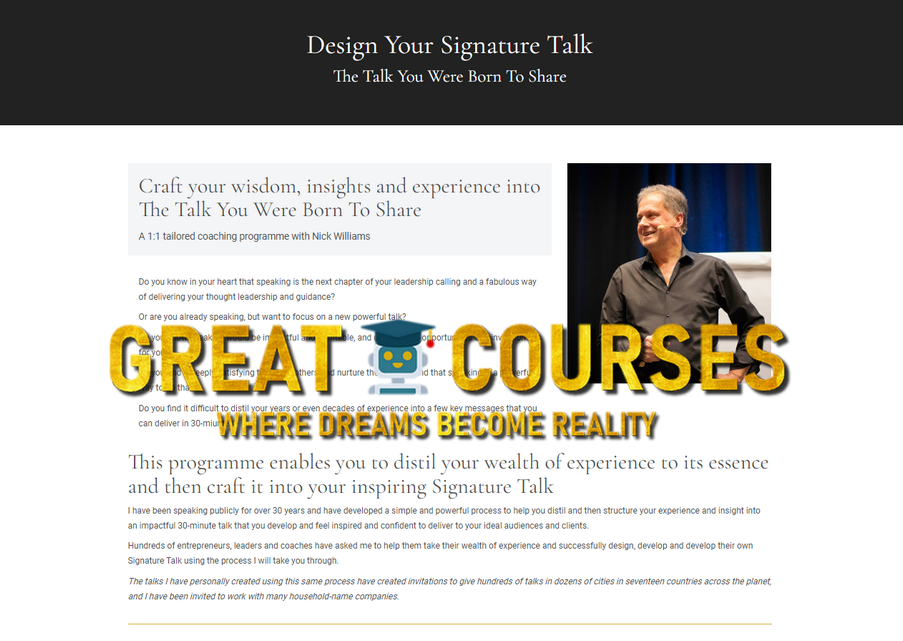 Design Your Signature Talk By Nick Williams - Free Download Course