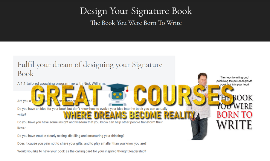 Design Your Signature Book By Nick Williams - Free Download Course