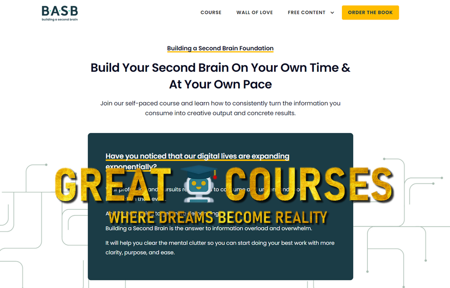 Building A Second Brain Foundation Course By Tiago Forte - Free Download