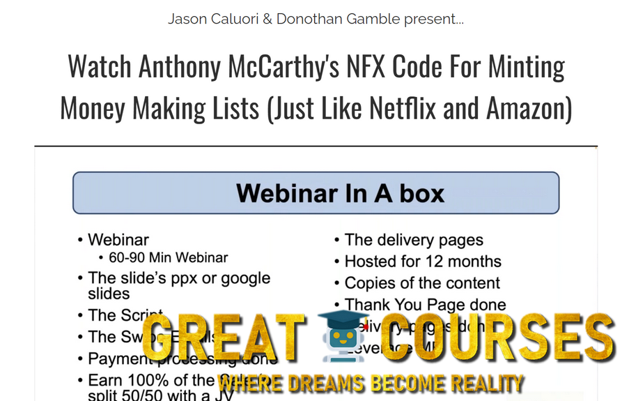 NFX Code By Anthony McCarthy - Free Download Course + Webinar Bonus - Joi The Gold Mine