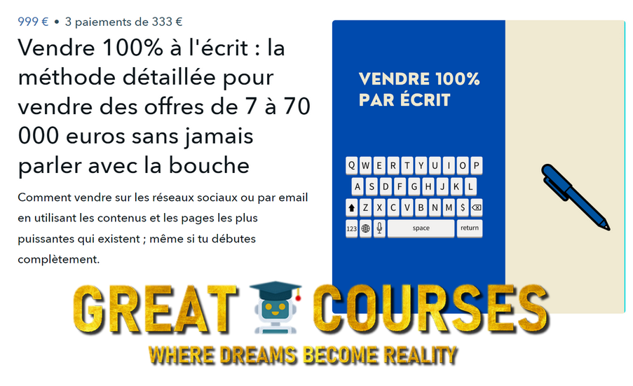 Formation Vendre 100% A L'Ecrit De Jeremy Kohlmann - Télécharger Gratuitement - Free Download - Téléchargement Gratuit Kohlmann Publishing