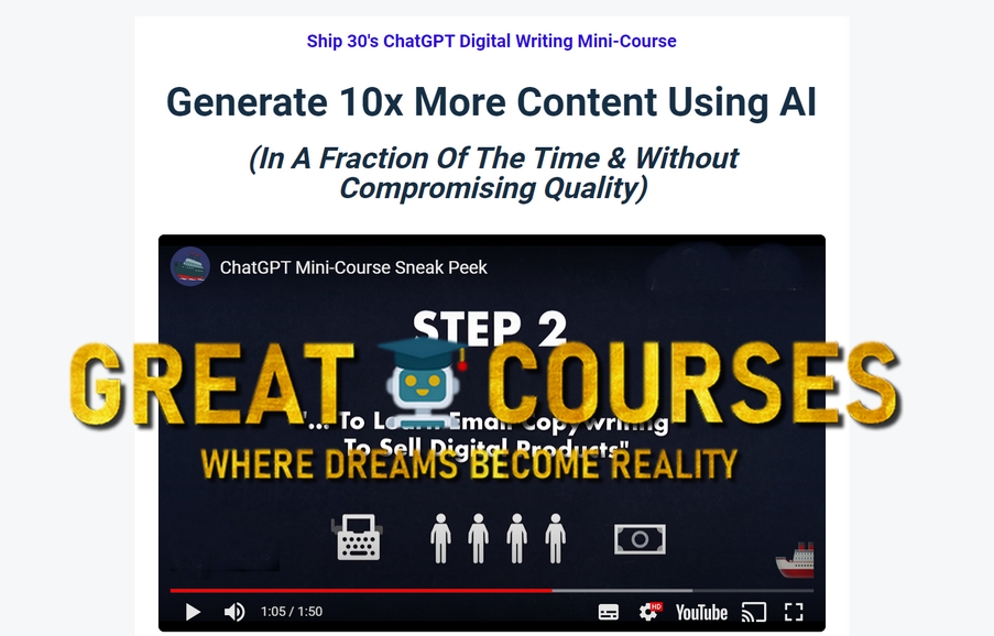 Ship 30's ChatGPT Digital Writing Mini-Course - Free Download Ship 30 For 30