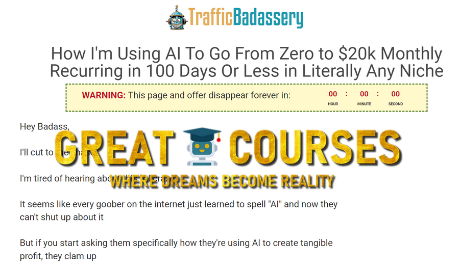 Traffic Badassery Using AI By Robert Stukes – Free Download Course