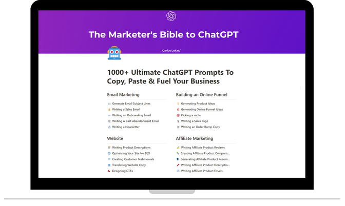 The Marketer's Bible To ChatGPT By Darius Lukas