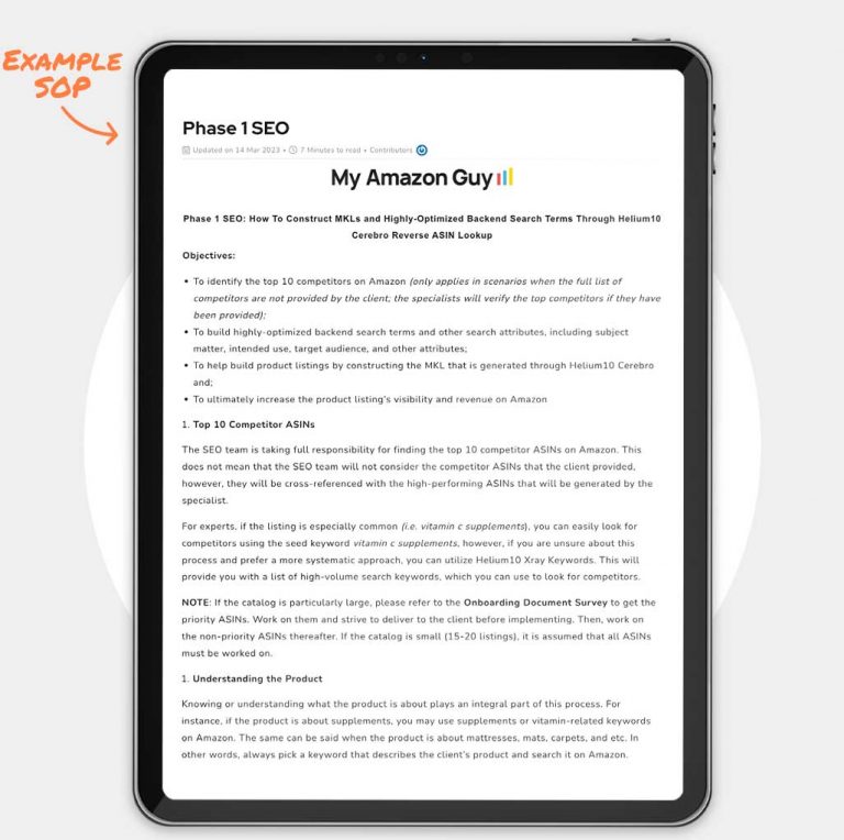 Amazon SOP Library By My Amazon Guy