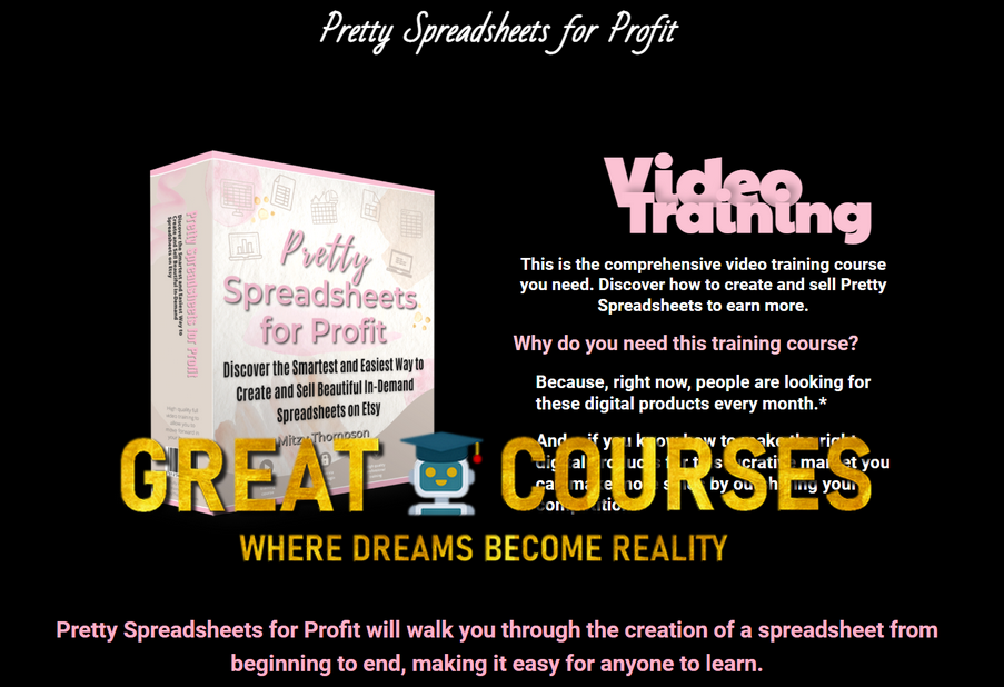 Pretty Spreadsheets For Profit By Mitzy Thompson