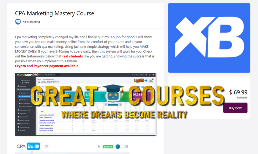 CPA Marketing Mastery Course By XB Marketing