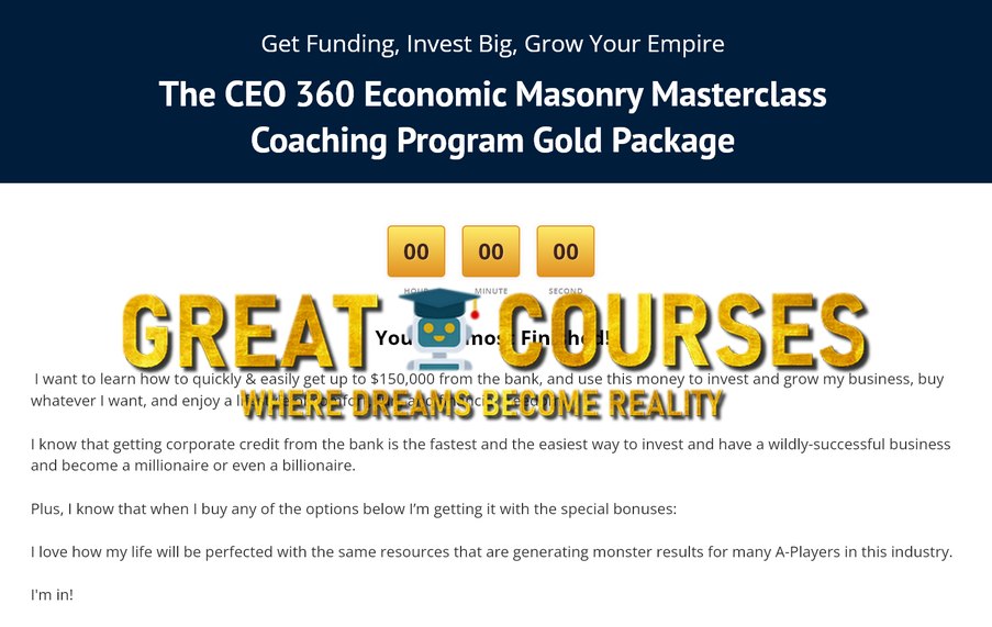 The CEO 360 Economic Masonry Masterclass - Free Download Gold