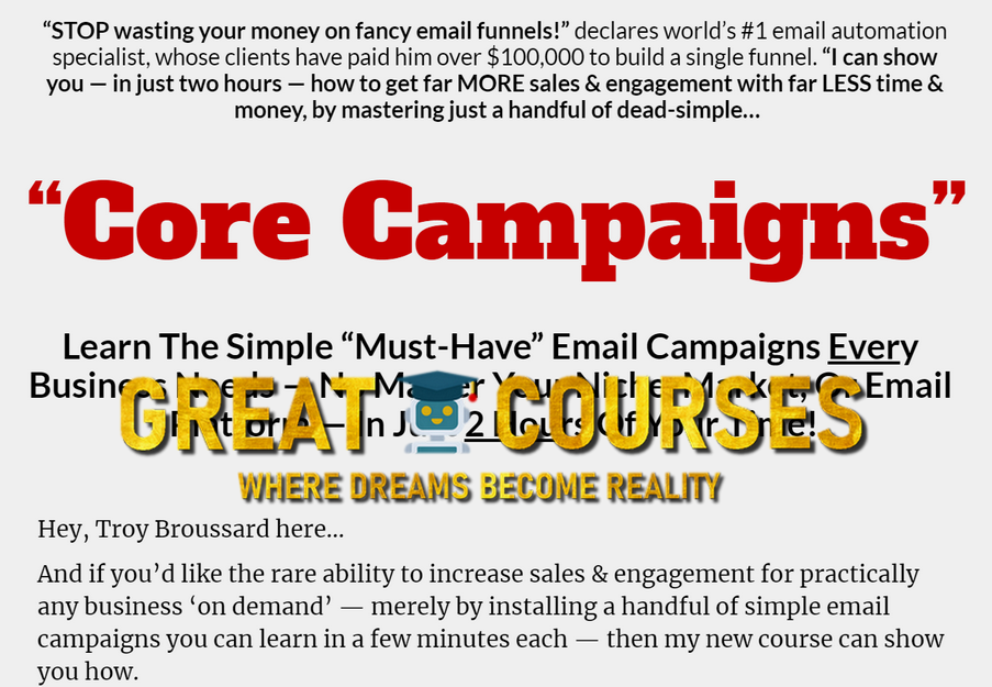 Core Campaigns By Troy Broussard - Free Download Course