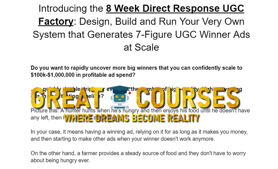 Direct Response UGC Factory By Sacha Bouhamidi - Free Download Course