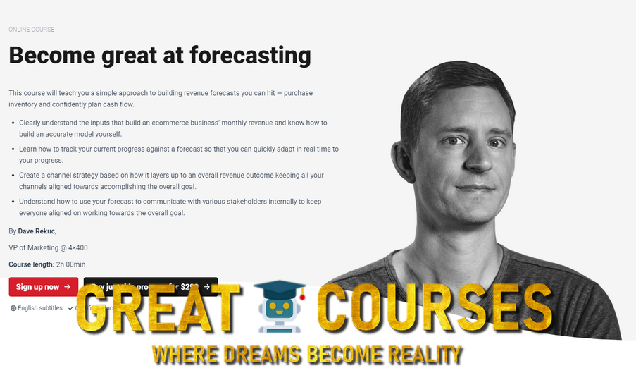Ecommerce Forecasting - Become Great At Forecasting By Dave Rekuc - Free Download CXL Institute Course Online Training
