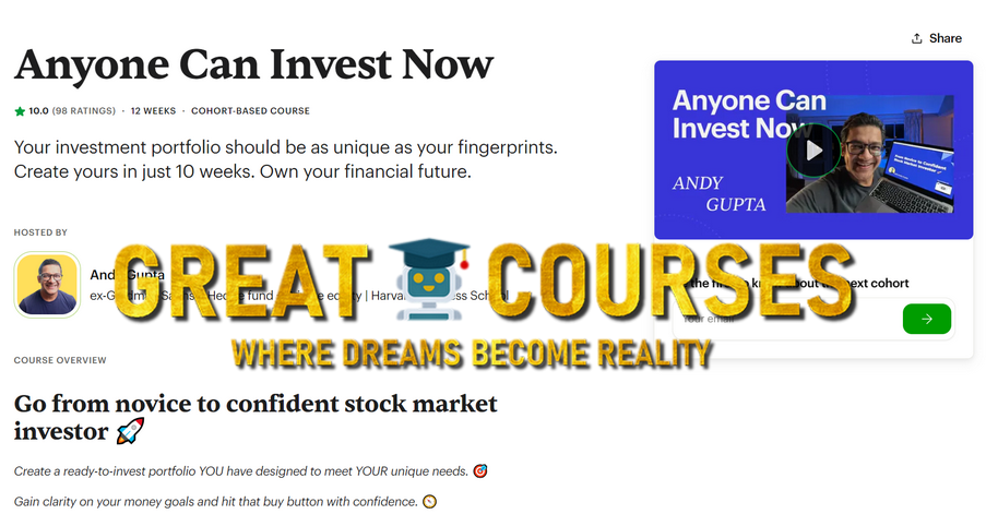 Anyone Can Invest Now By Andy Gupta - Free Download Course