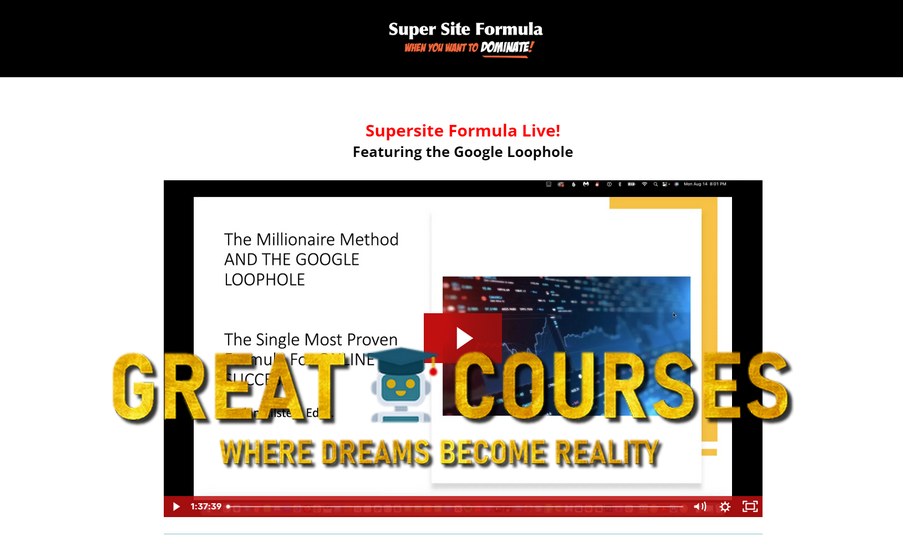 Super Site Formula – The Google Loophole By Harlan Kilstein – Free Download