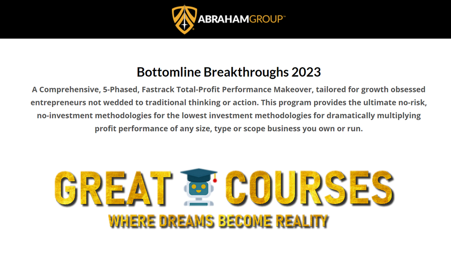 Bottomline Breakthroughs 2023 By Jay Abraham - Free Download Course