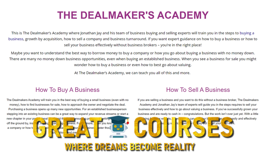 Dealmakers Academy By Jonathan Jay - Free Download Course