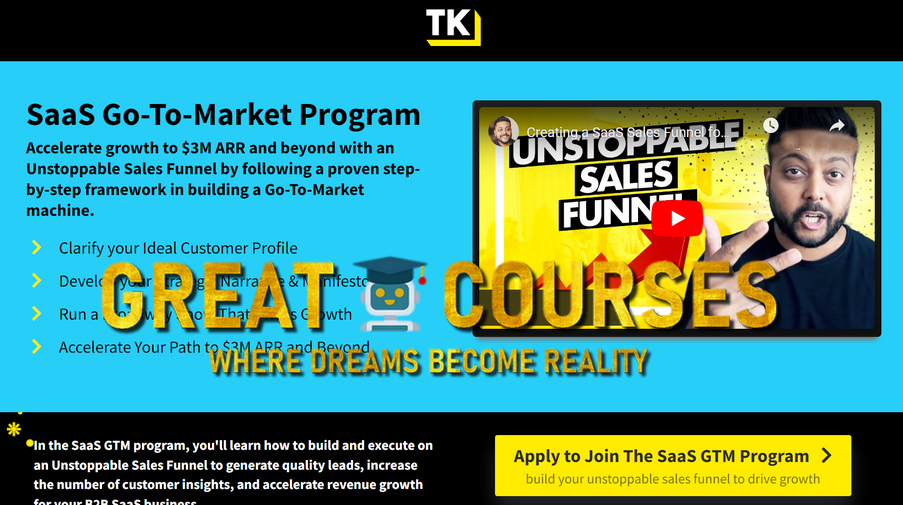 SaaS Go-To-Market Program By TK Kader - Free Download Course SaaS GTM Program