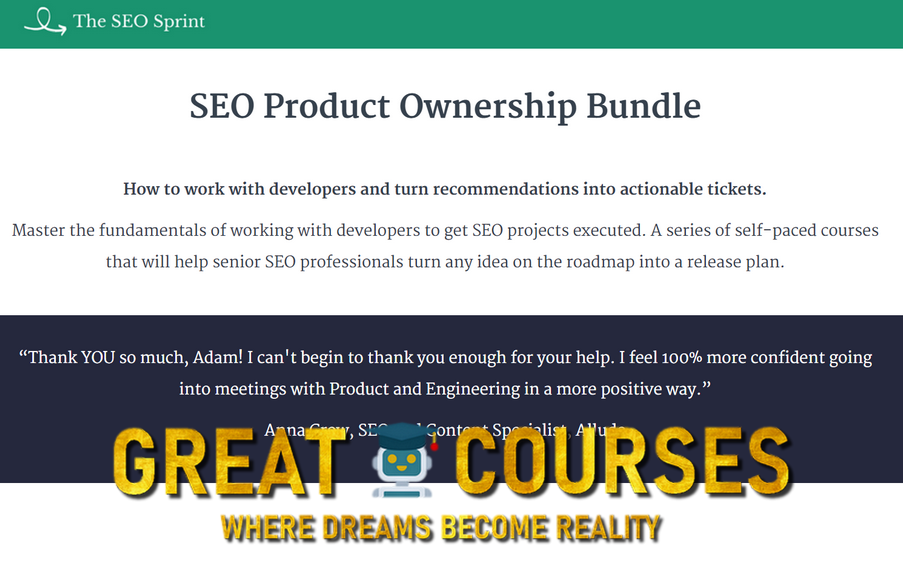 SEO Product Ownership Bundle - Free Download Course - The SEO Sprint