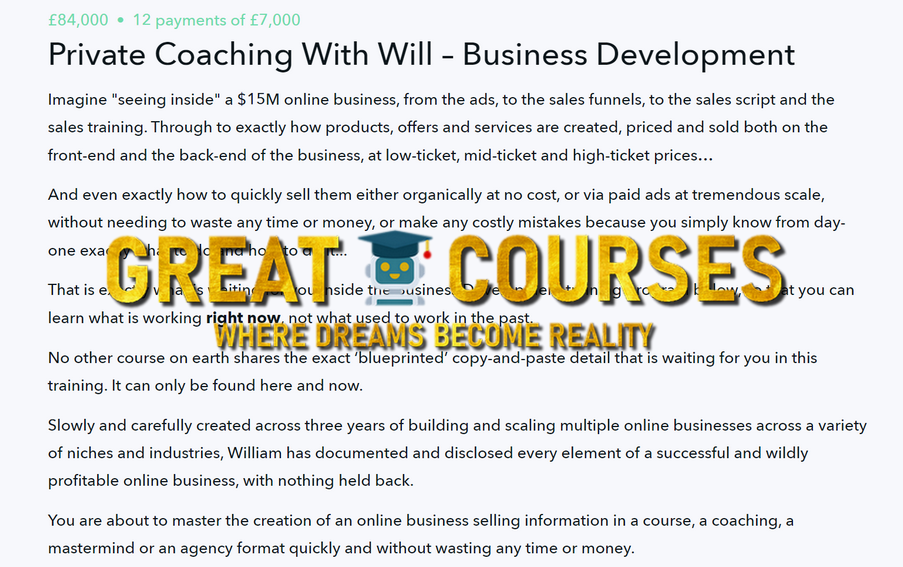Private Coaching With William Brown – Business Development - Free Download