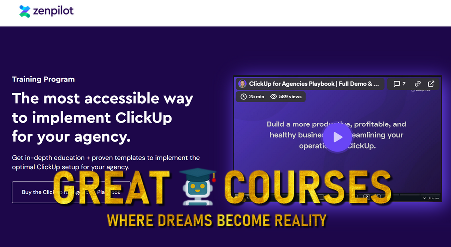 ClickUp For Agencies Playbook Business Edition By ZenPilot - Free Download Training Course - Includes The Pre-built ClickUp Process Library
