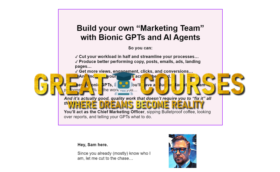 Bionic Labs By Sam Woods - Free Download AI Course - Bionic GPTs And AI Agents + Advanced Automations - Full Stack AI Marketing Team Package