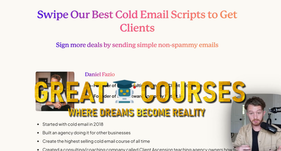 Script Swipes By Cold Email Wizard - Free Download - Daniel Fazio - All The Packs Bundle + Upsell Call Booking Vault & Sales Vault