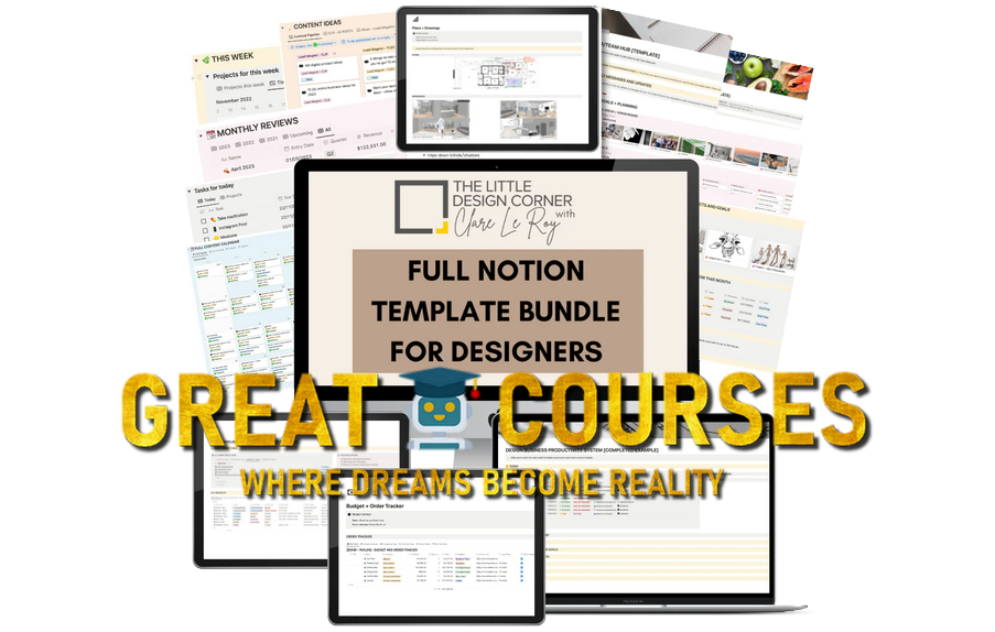 Full Notion Template Bundle For Designers By Clare Le Roy - Free Download - The Little Design Corner