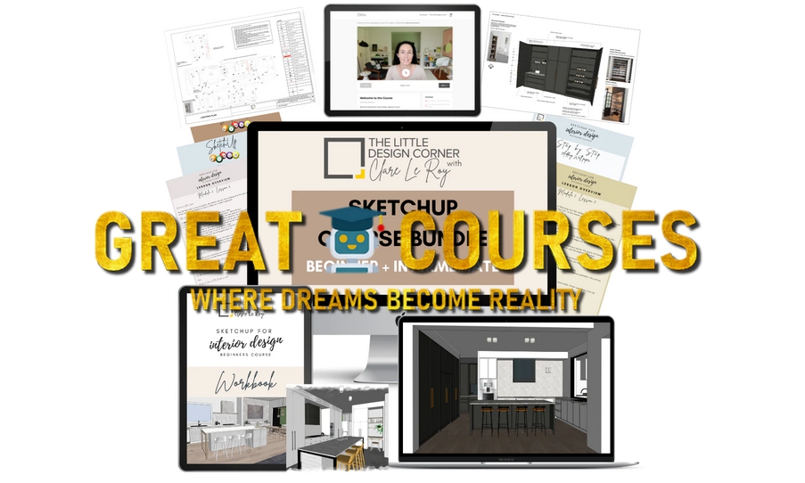 The Little Design Corner - SketchUp Beginner + Intermediate Course Bundle By Clare Le Roy - Free Download