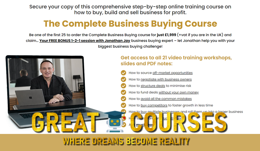 The Complete Business Buying Course By Jonathan Jay - Free Download