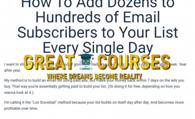 List Snowball - Follow Along Training Option By Ian Stanley - Free Download Course
