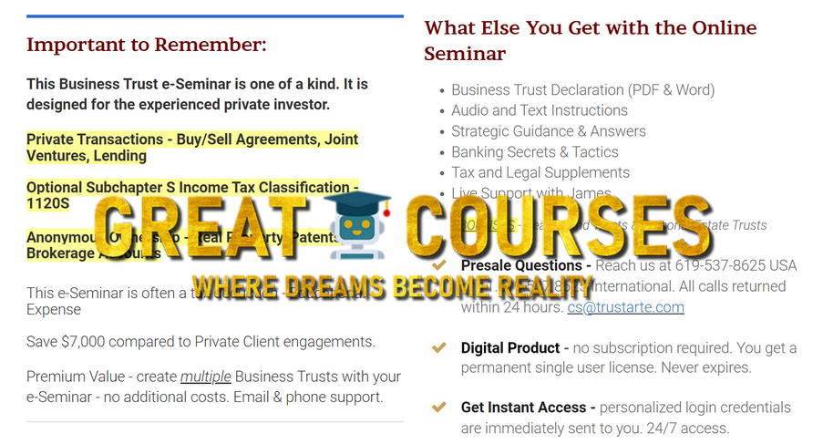 Business Trust E-Seminar By TrustArte - Free Download Course