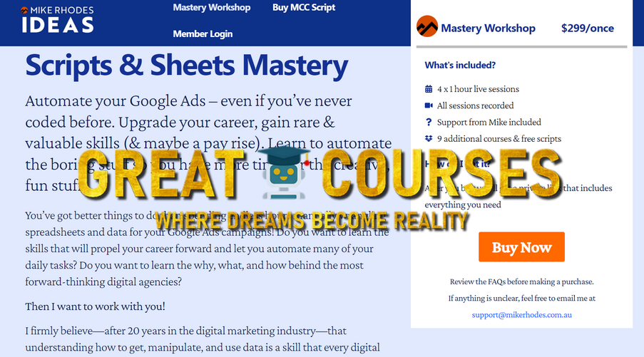 Scripts & Sheets Mastery Workshop By Mike Rhodes - Free Download Course