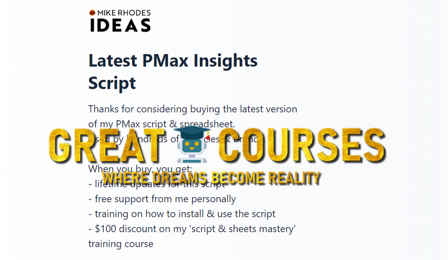 Latest PMax Insights Script By Mike Rhodes - Free Download Script & Spreadsheet Latest PMax Insights Script By Mike Rhodes - Free Download Script & Spreadsheet
