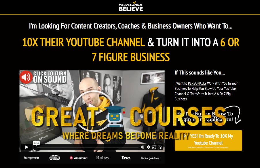 YouTube Growth Bootcamp By Evan Carmichael - Free Download Believe Course - YouTube Growth System