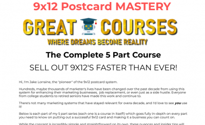 9x12 Postcard Mastery By Jake Lorraine - Free Download Course