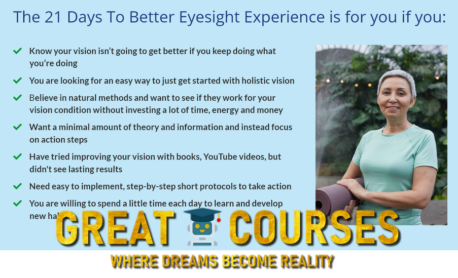 The 21 Days To Better Eyesight Experience By Claudia Tan - Free Download Course The 21 Days To Better Eyesight Experience By Claudia Tan - Free Download Course