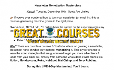 Newsletter Monetization Masterclass By Marketing Max Growth Daily - Free Download Course