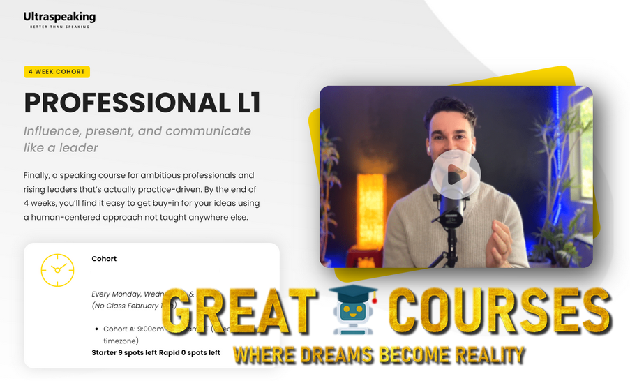 Professional L1 Cohort - Ultraspeaking - Free Download Ultra Speaking Course By Tristan de Montebello & Michael Gendler Professional L1 Cohort - Ultraspeaking - Free Download Ultra Speaking Course By Tristan de Montebello & Michael Gendler