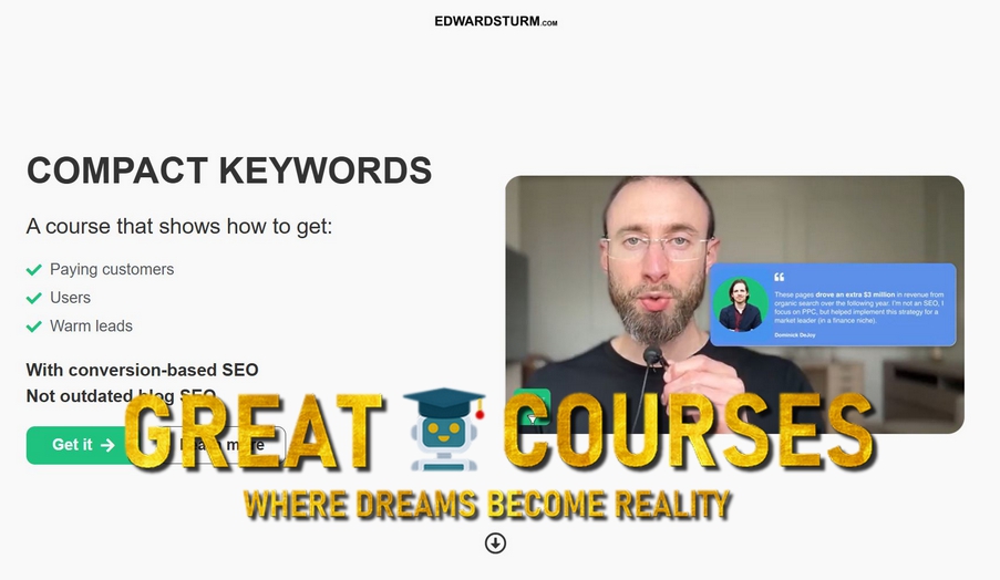 Compact Keywords By Edward Sturm - Free Download SEO Course