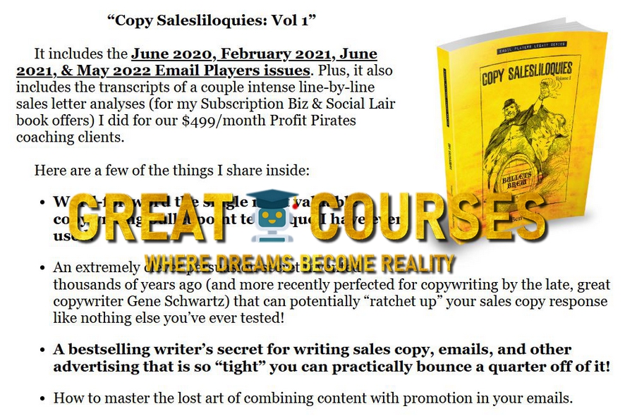 Copy Salesliloquies: Vol 1 By Ben Settle - Free Download eBook Course Book - Elbenbo