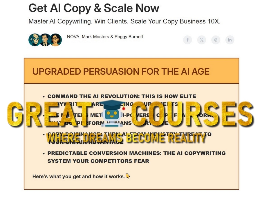 AI Copy & Scale - Copywriting AI - Free Download Course By NOVA, Mark Masters & Peggy Burnett
