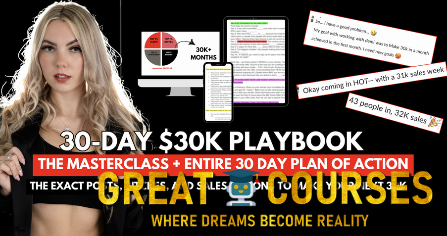The 30 Day $30k Playbook By Your Biz Coach Demi - Free Download Course