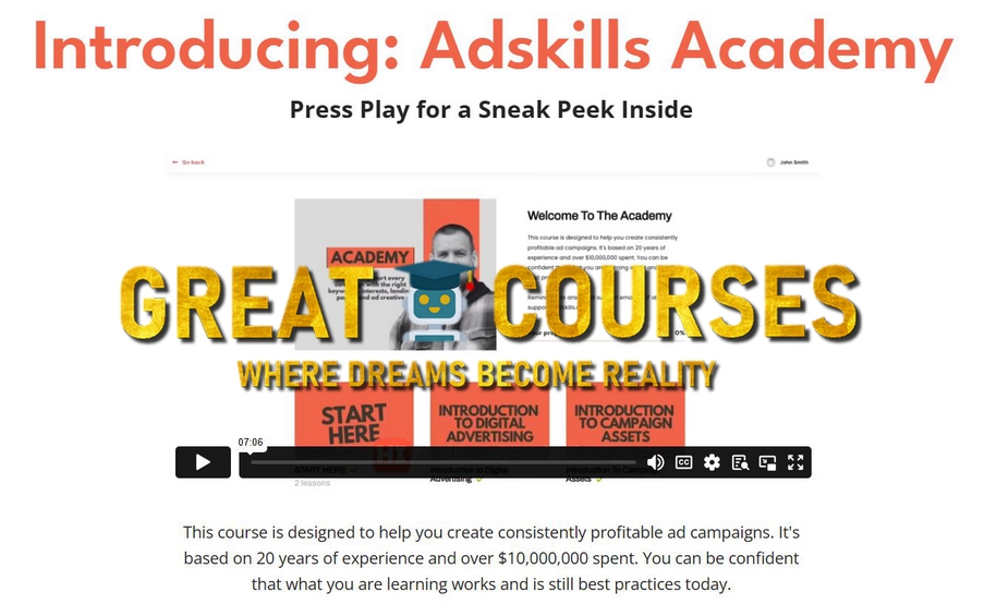 Adskills Academy By Justin Brooke - Free Download Updated Course