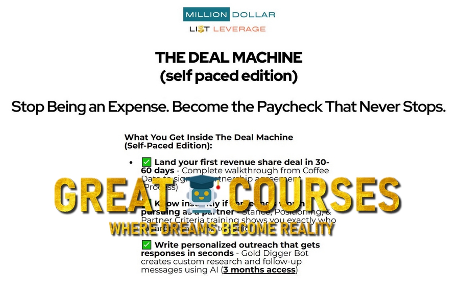 The Deal Machine By Marcus Anderson - Free Download Course - Self Paced Edition - Million Dollar List Leverage