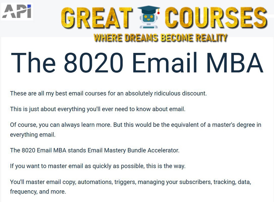 The 8020 Email MBA By Ian Stanley - Free Download 80/20 Course - Email Mastery Bundle Accelerator
