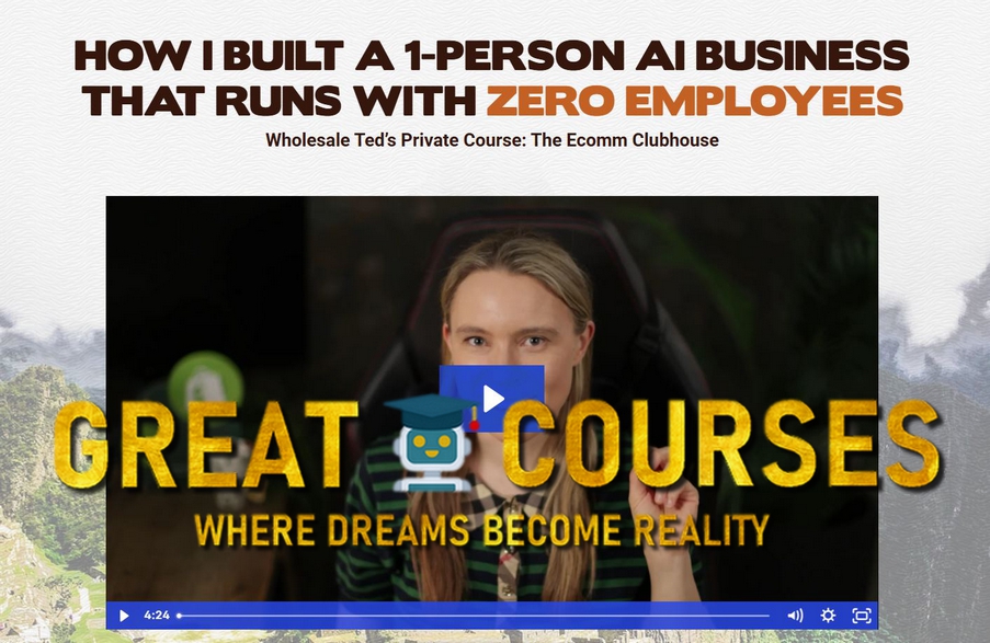 The Ecomm Club House By Sarah Chrisp - Free Download Course - Wholesale Ted