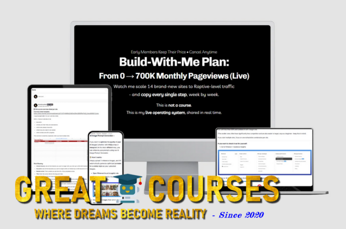 Build-With-Me Plan - From 0 → 700K Monthly Pageviews (Live) By NicheGrowNerd - Free Download Membership Course