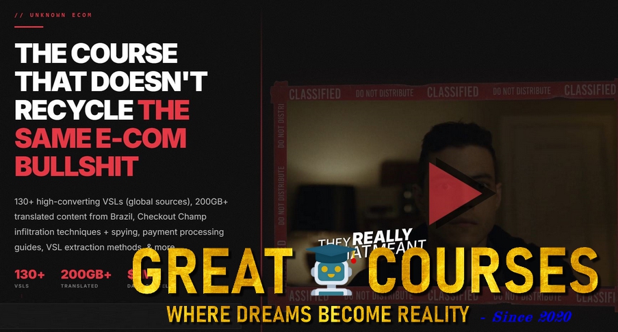 Unknown Ecom - Free Download Course + All VSLs - Inspired By João Campos